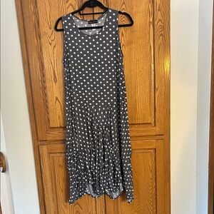 Polka Dot Sleeveless Dress - Gray